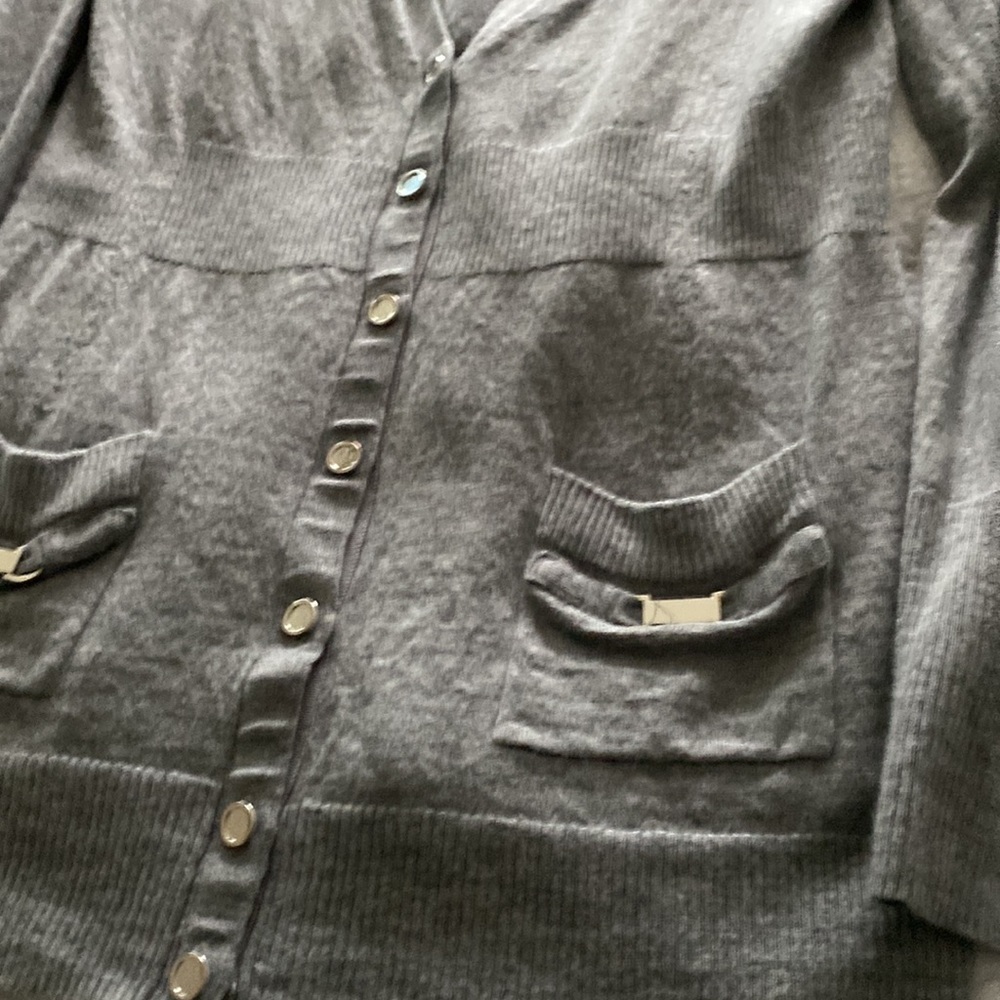WHBM Women’s L gray cardigan sweater - Picture 3 of 4